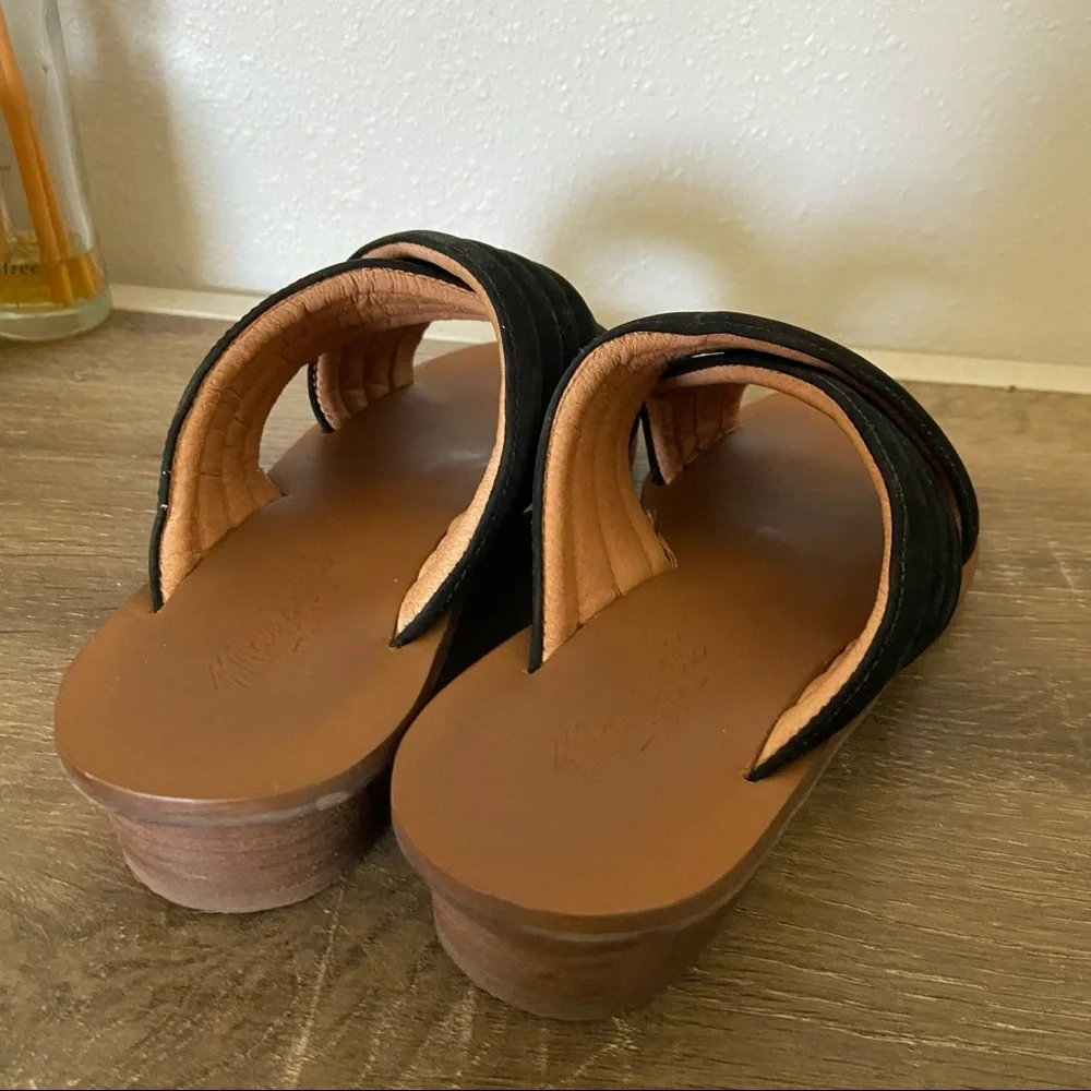 Madewell Black Suede Criss Cross Skylar Sandal